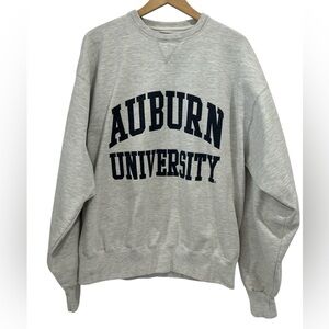 MV Sport Gray Crewneck Sweatshirt with Navy Auburn University Print